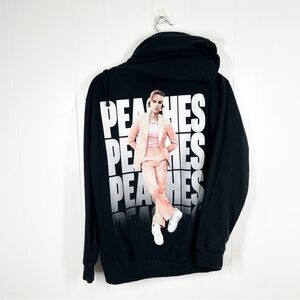 Justice Justin Bieber Peaches Graphic Black Hoodie Small